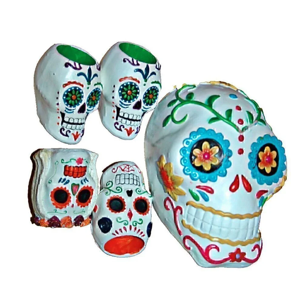 Skull Face Figurines Skeleton Dead Heads Decor